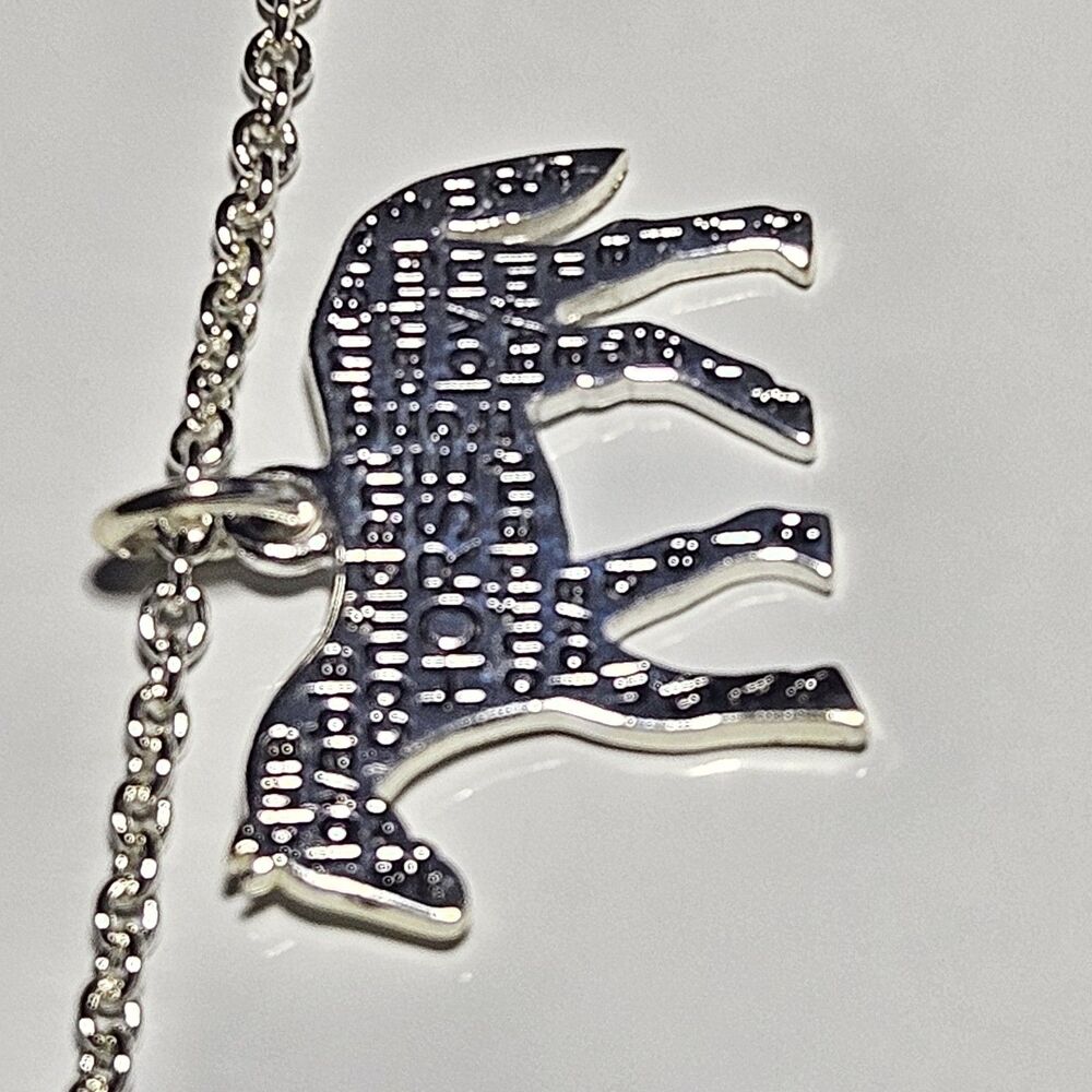 Horse Charm Pendant Silver Tone Pony Colt Equine Traits Confident Lovable 18" - Picture 13 of 14